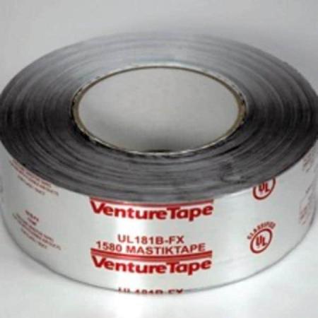 3M™ Venture Tape™ UL181B-FX Mastik Foil Tape 1580-P, Silver, 2 in x 100 ft, 24 rolls per case