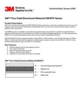 3M™ Flussfeldrichtungsmaterial EM15TF-010-1, Schwarz, 125 mm x 125 mm x 0,1 mm, 10 Blatt pro Set