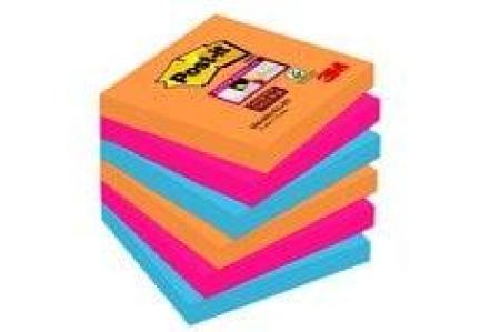 Post-it® Super Sticky Notes, BANGKOK Collection, 6 Blöcke, 76 x 76 mm, 100% PEFC SGSCH-PEFC-COC-110078