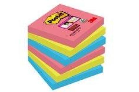 Post-it® Super Sticky Notes, BORA BORA Collection, 6 Blöcke, 76 x 76 mm, 100% PEFC SGSCH-PEFC-COC-110078