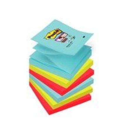 Post-it® Super Sticky Z-Notes, MIAMI Collection, 6 Blöcke, 76 x 76 mm, 100% PEFC SGSCH-PEFC-COC-110078