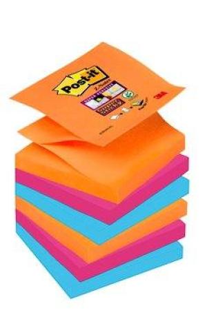 Post-it® Super Sticky Z-Notes, BANGKOK Collection, 6 Blöcke, 76 x 76 mm, 100% PEFC SGSCH-PEFC-COC-110078