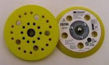 3M™ Hookit™ Stützteller Standard, gelb, multihole, 125 mm x 17,5 mm x 19 mm