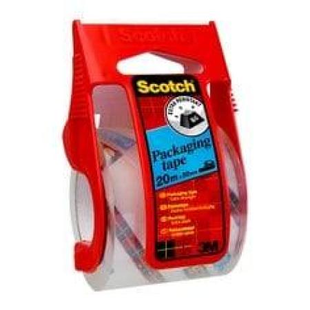 Scotch® Verpackungsklebeband Extra Stark im Handabroller, transparent, 48 mm x 20 m, 1 Rolle