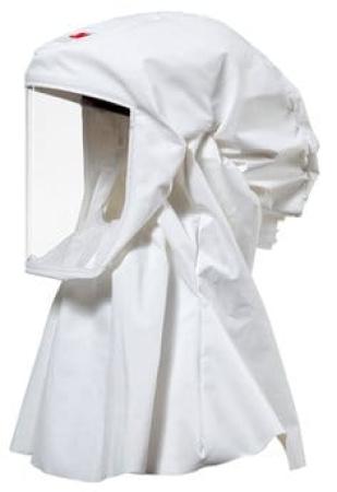 3M™ S533 Einweg Leichthaube (weiss) in Größe L mit Hals-/Schulterabdeckung Material: Ventflex