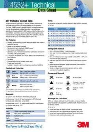 3M™ Schutzanzug 4532+, Blau, Größe S