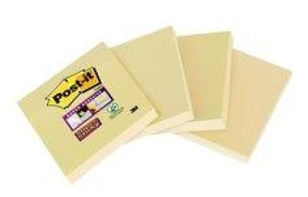 Post-it® Super Sticky Notes Promotion, Gelb, 47,6 mm x 47,6 mm, 4 Blöcke