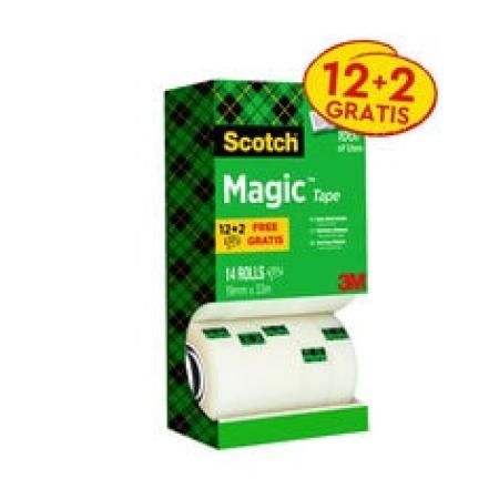 Scotch® Magic™ Unsichtbares Klebeband, Vorteilspack 14 Rollen, 19 mm x 33 m