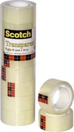 Scotch® Transparentes Klebeband 550, 19 mm x 10 m, 8 Rollen