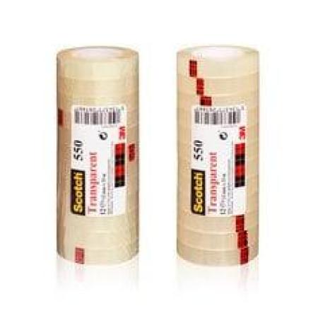 Scotch® Transparentes Klebeband 550, 12 mm x 33 m, 12 Rollen