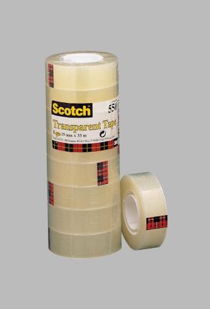 Scotch® Transparentes Klebeband 550, 19 mm x 33 m, 8 Rollen