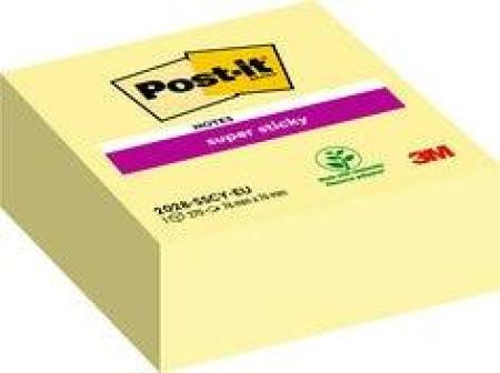 Post-it® Super Sticky Notes Würfel 2028-SSCY, Gelb, 76 mm x 76 mm, 270 Blatt/Block, 1 Block/Packung, 100% PEFC SGSCH-PEFC-COC-110078