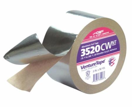 3M™ Venture Tape™ Aluminum Foil Tape 3520CW, Silver, 55 in x 250 yd, 3.7 mil, 1 roll per case