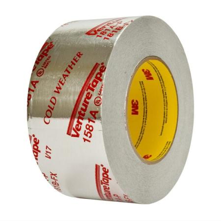 3M™ Venture Tape™ UL181A-P Aluminum Foil Tape 1581A, Silver, 2 1/2 in x 60 yd, 2 mil, 20 rolls per case
