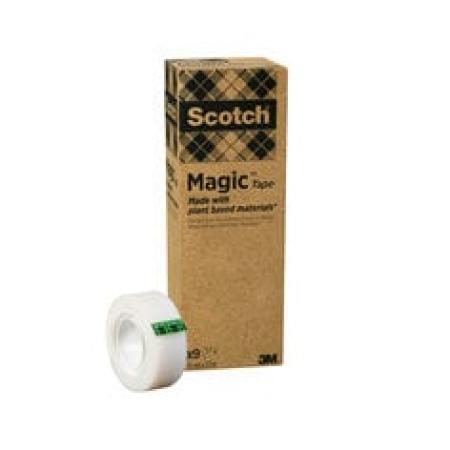 Scotch® Magic™ Klebeband, mit 66 % pflanzlichem Klebstoff hergestellt, 19 mm x 33 m, 9 Rollen/Packung