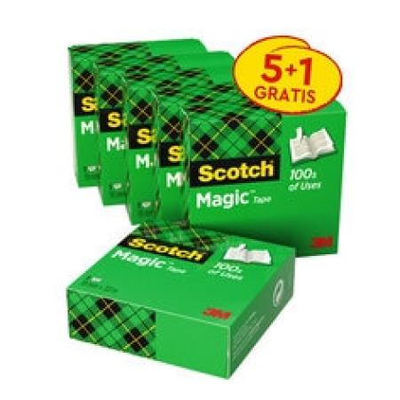 Scotch® Magic™ Unsichtbares Klebeband, Vorteilspack 6 Rollen, 19 mm x 33 m