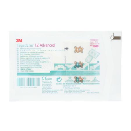 Preview: 3M™ Tegaderm™ I.V. Advanced, stark haftender  I.V.-Fixierverband, 1680, 3.8 cm x 4.5 cm