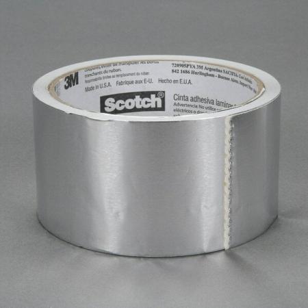 Scotch® Foil Tape 3311, Silver, 60 in x 600 yd, 3.6 mil, 2 rolls per case