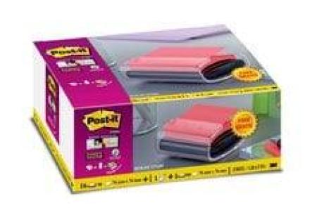 Post-it® Super Sticky Z-Notes, gelb, 76 mm x 76 mm, 16 Blöcke + GRATIS gefüllter PRO-Abroller