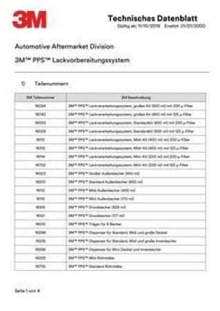 3M™ PPS™ Deckel- und Innenbecher Kits, 125 µ, 0,4 l,  16375