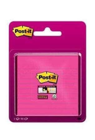 Post-it® Super Sticky Notes XL90SLF, 1 Block à 90 Blatt, ultrapink, 100 x 100 mm, liniert, hakenfähig