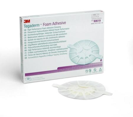 3M™ Tegaderm™ Foam Adhesive Schaumverband 90619, 13.9 cm x 13.9 cm, rund mit Kleberand