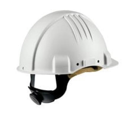 3M™ Hochtemperatur-Schutzhelm, Ratschenverschluss, nicht belüftet, dielektrisch 1000 V, Lederschweißband, Weiß, G3501M-VI