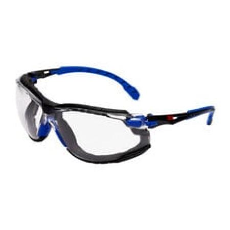 3M™ Solus™ 1000 Schutzbrille, blau/schwarze Bügel, Scotchgard™ Anti-Fog-/Antikratz-Beschichtung (K&N), transparente Scheibe, Schaumrahmen und Kopfband, S1101SGAFKT-EU, 20 pro Packung