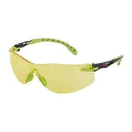 3M™ Solus™ 1000 Schutzbrille, grün/schwarze Bügel, Scotchgard™ Anti-Fog-/Antikratz-Beschichtung (K&N), gelbe Scheibe, S1203SGAF-EU, 20 pro Packung