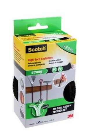 Scotch™ Strong Verschlüsse, Schwarz, 25 mm x 1,2 m, 2 Rollen