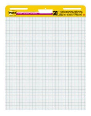 Post-it® Super Sticky selbsthaftendes Meeting Chart/Flipchart 560, Weiß, Raster, 63.5 cm x 76.2 cm, 30 Blatt/Block, 2 Blöcke/Packung