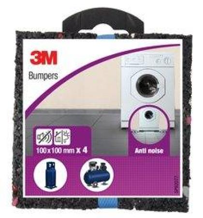 3M™ Anti-Shock Bumper 4 Tiles Black 100 mm x 100 mm
