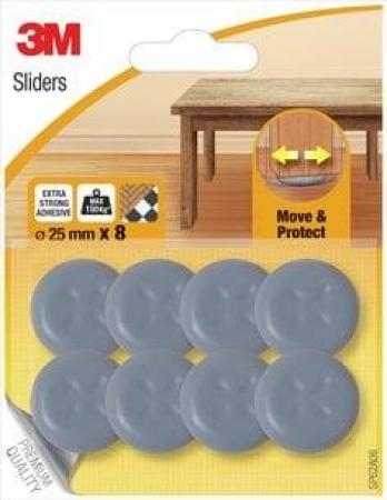 3M™ Move & Protect Sliders 8 Sliders Grey 25 mm