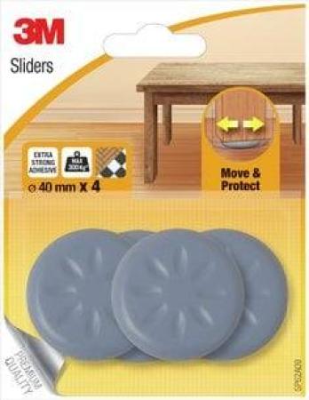 3M™ Move & Protect Sliders 4 Sliders Grey 40 mm