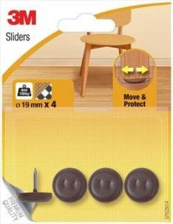 3M™ Move & Protect Sliders 4 Sliders Brown 19 mm