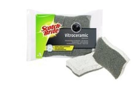 Scotch-Brite® Vitro Cellulose Schwamm VIC2, spezielles Reinigungsvlies, saugfähige Cellulose-Schwammseite, Farbe: weiß/grau, 2er Pack