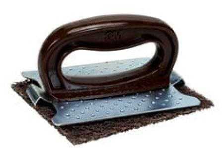 3M™ Scotch-Brite™ Heavy Duty Griddle Pad Halter 482, Braun:Metall, 102 mm x 143 mm, 10 Stück/Karton