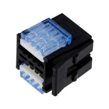 3M™ 37108-2165-0W0 FL 100, Mini Clamp II, Stiftstecker für die Kabelmontage, 08-polig, 20-22 AWG, 0,20 µm Au, Schwarz/Blau