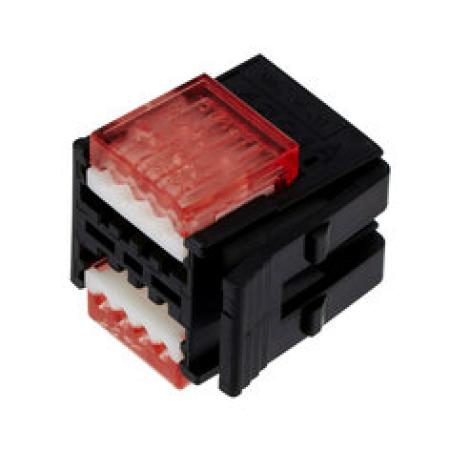 3M™ 37108-3101-0W0 FL 100, Mini Clamp II, Stiftstecker für die Kabelmontage, 08-polig, 24-26 AWG, 0,20 µm Au, Schwarz/Rot