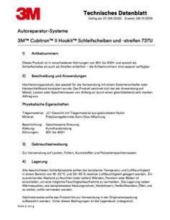 3M™ Cubitron™ II Hookit™ Schleifscheibe 737U, 150 mm, Multihole, 180+, 51422
