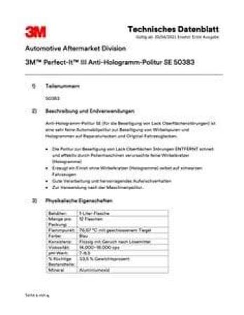 3M™ Perfect-It™ Ultrafina™ SE Anti-Hologramm Polierschaum, Quick Connect, doppelseitig genoppt, blau, 216 mm, 50708