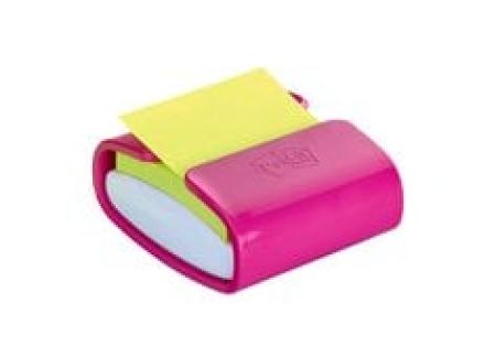 Post-it® Z-Notes Dispenser PRO + Post-it® Super Sticky Z-Notes, Neongrün, 76 mm x 76 mm, 70 Blatt/Block, 1 Block/Packung, 100% PEFC SGSCH-PEFC-COC-110078