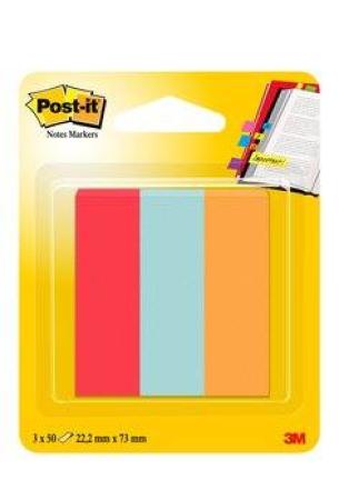 Post-it® Page Marker 671-PBO, 22,2 x 73 mm, mohnrot, türkis, orange,  3 x 50 Blatt