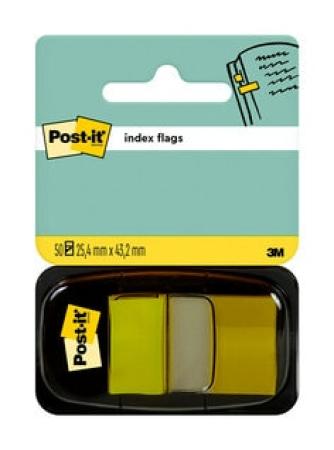 Post-it® Index Haftstreifen, Standard, Gelb, 25.4 mm x 43.2 mm, 50 Haftstreifen/Spender, 1 Spender/Packung