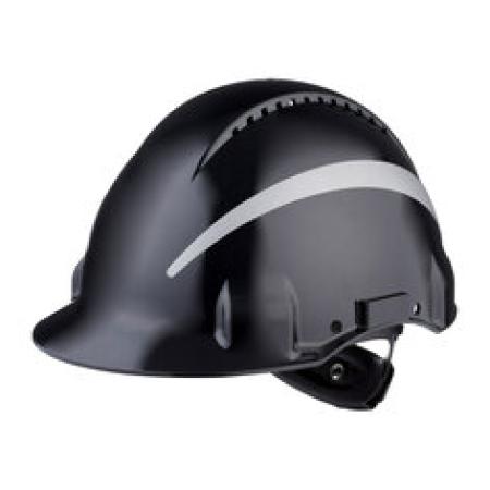 3M™ Schutzhelm, Uvicator, Ratschenverschluss, belüftet, reflektierend, Kunststoffschweißband, Schwarz, G3000NUV-R-SV