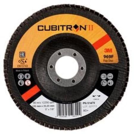 3M™ Cubitron™ II Fächerscheibe 969F, 125 mm x 22 mm, 80+, konisch