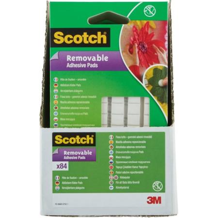 Scotch® Removable Adhesive pads 8 mm x 10 mm 84 Pads per Pack