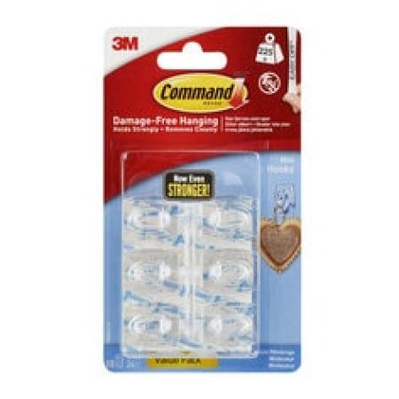 Transparente Command™ Mini-Haken mit transparenten Strips im Vorteilspack, 17006CLR-VP