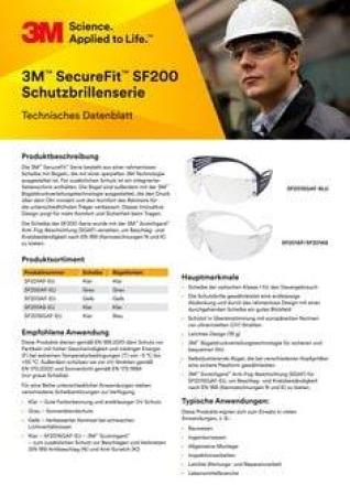 3M™ SecureFit™ 200 Schutzbrille, Antikratz-/Anti-Fog-Beschichtung, gelbe Scheibe, SF203AS/AF-EU