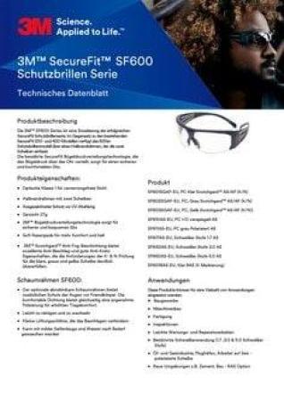 3M™ SecureFit™ 600 Schutzbrille, graue Bügel, robuste Antikratz-Beschichtung (K), transparente Scheibe, SF601RAS-EU, 20 pro Packung